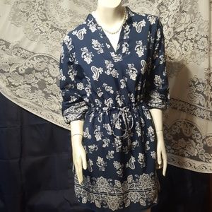 Navy and white dress